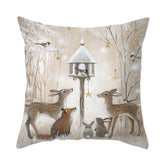 3pcs Christmas Elk Tree Cushion Pillow Cover