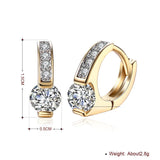 Baby Cut Square Huggie Earring in 18K Gold Plated with  Crystals