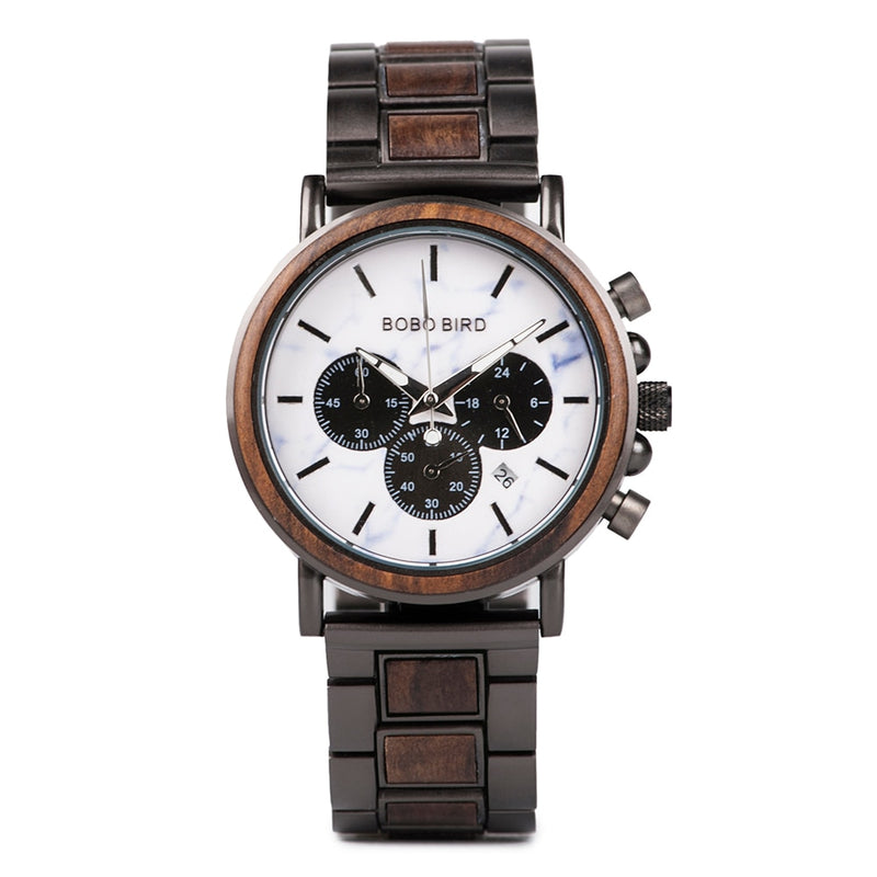 BOBO BIRD Men Watch Wood Watches Women Timepieces Chronograph Quartz Wristwatches