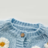 0-24M Newborn Infant Baby Girl Casual Cute Sweaters Long Sleeve O-Neck Floral Printed Knitting Top 2Colors