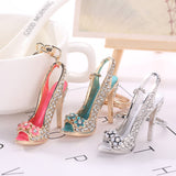 High Heel Shoe Keychain Rhinestone Crystal Purse Car Key Chain Bag Decorative Alloy Keyring