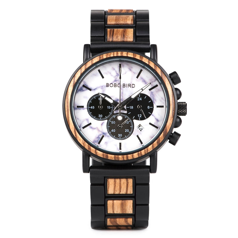 BOBO BIRD Men Watch Wood Watches Women Timepieces Chronograph Quartz Wristwatches