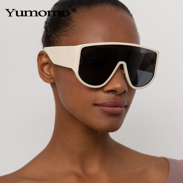 Fashion Oversized Sunglasses Women Men Sun Glasses Retro One-piece Windproof Goggles Mirror Sunglass Brand Design UV400