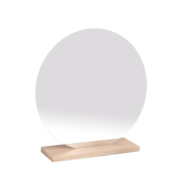 Mirror Irregular Aesthetic Decor Acrylic Vanity Mirror Frameless Cute Wavy Mirrors Moon Shape With Wooden Stand For Living Room