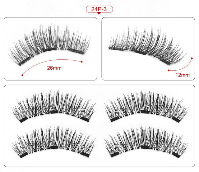 1 pair of 3/4/5 magnet eyelashes Quantum false eyelashes, reusable eyelashes, natural curling false eyelashes