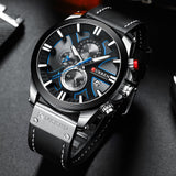 CURREN Men's Watch Leather Brand Luxury Quartz Clock Fashion Chronograph Wristwatch Male Sport