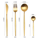 White Gold Cutlery Set Western 18/10 Stainless Steel Tableware Home Spoon Fork Knife Chopsticks Kit Dinnerware Sets tableware