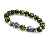 2PCS Obsidian Stone Beads Bracelet Pixiu Bracelet Black Wealth Bracelet Feng shui Bracelets Luck Bracelet for Women Men