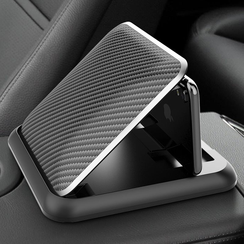 Carbon Fiber Car Phone Holder Dashboard Universal 3 to 7 inch Mobile Phone Clip Mount Bracket For Phone XR XS MAX GPS Stand