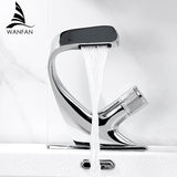 Basin Faucets Matte Black Modern Bathroom Mixer Tap Brass Washbasin Faucet Single Handle Single Hole Elegant Crane