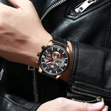 CURREN Men's Watch Leather Brand Luxury Quartz Clock Fashion Chronograph Wristwatch Male Sport