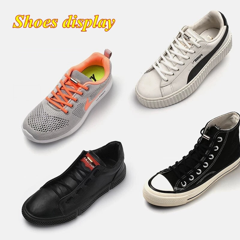 3 Pairs Elastic No tie Shoe laces Round Locking Elastic Shoelaces Kids Adult Running Sneakers Shoelace Lazy Laces 19 Color