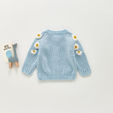 0-24M Newborn Infant Baby Girl Casual Cute Sweaters Long Sleeve O-Neck Floral Printed Knitting Top 2Colors