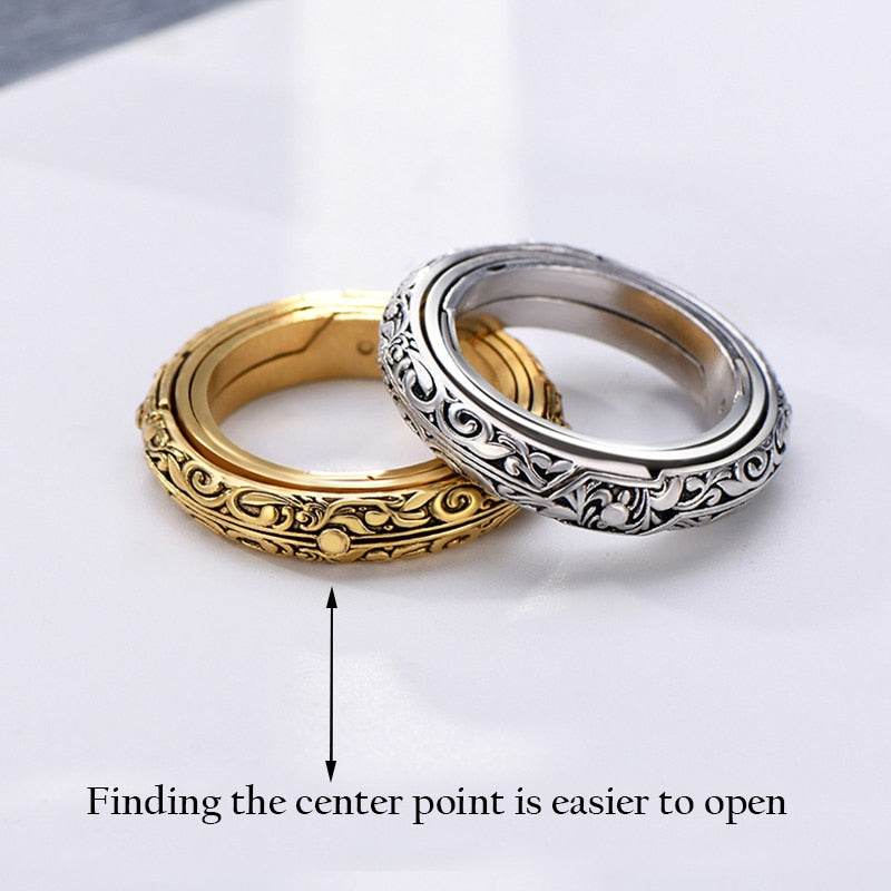 Astronomy Ball Rings Men Openable Rotate Sphere Cosmic Planet letter Ring Women Fashion Jewelry 7-12 Size