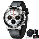 PAGANI DESIGN Top Brand New Rubber Strap Chronograph Watch Men Quartz Wristwatch Luxury Sapphire Glass Sports Watch