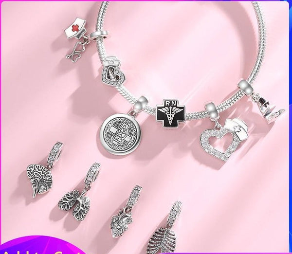 Hot 925 Sterling Silver Love Heart Hat Charm Sparkling CZ Fine Beads fit Original Pandora Bracelets Women Jewelry Making - Findsbyjune.com