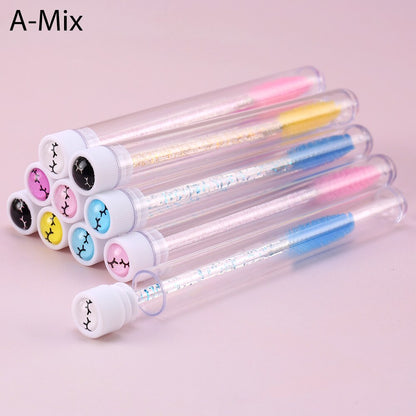 Eyelash Extender Disposable Eyebrow Brush Separate Tube Design Charming Diamond Bottom Mascara Stick Applicator