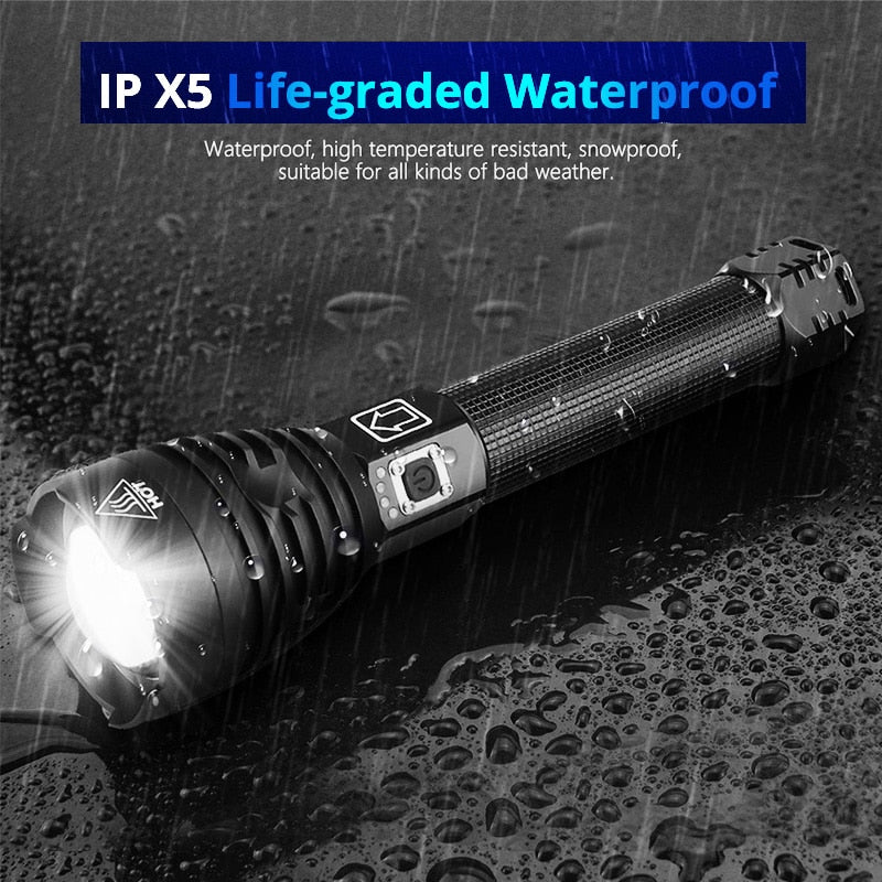 350000cd XPH90 70 50 LED Powerful Rechargeable Tactical Handled EDC Flashlight cob Bike Camping Underwater Search Portable Light