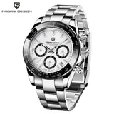 PAGANI DESIGN Top Brand New Rubber Strap Chronograph Watch Men Quartz Wristwatch Luxury Sapphire Glass Sports Watch