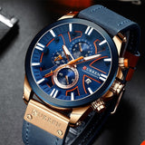 CURREN Men's Watch Leather Brand Luxury Quartz Clock Fashion Chronograph Wristwatch Male Sport