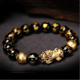 2PCS Obsidian Stone Beads Bracelet Pixiu Bracelet Black Wealth Bracelet Feng shui Bracelets Luck Bracelet for Women Men