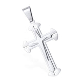 Cross Pendant Necklaces For Men Black Gold Color Silver Color Stainless Steel Charm Chain Male Hip Hop Jewelry