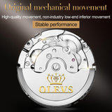 OLEVS Original Watch For Men Automatic Mechanical Watch Top Brand Luxury Tourbillon Wristwatch Classic Male Black Watches  6607