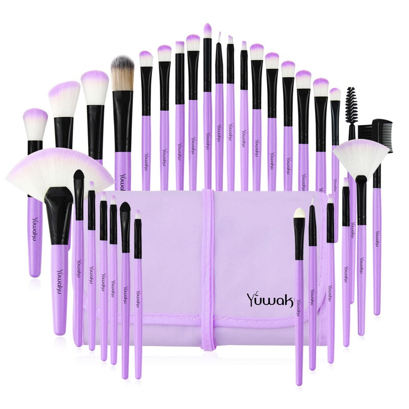 32Pcs Makeup Set Foundation Eye Shadows Lipsticks Powder Highlight Conceal Brushes Professional Makeup Tool Kit With Bag