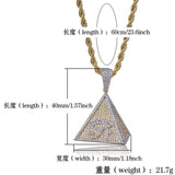 TOPGRILLZ Hip Hop Gold Color Plated Egyptian Pyramid Eye of Horus Pendant Necklace Iced Out Micro Paved Zircon Charm Jewelry