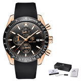 BENYAR Men's Watches Brand Luxury Silicone Strap Waterproof Sport Chronograph Watch Men Clock