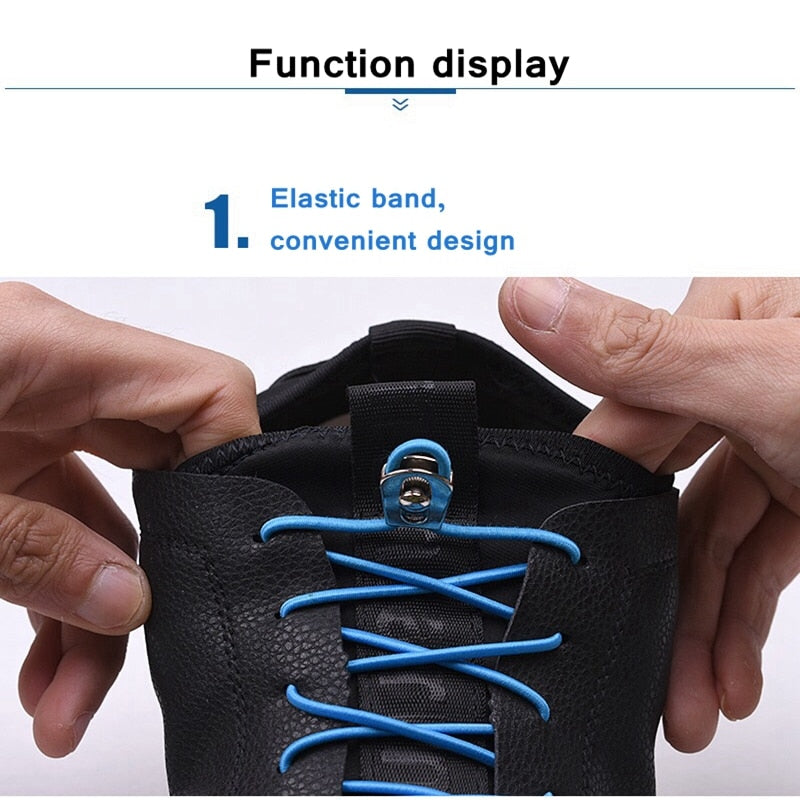 3 Pairs New Elastic Shoelaces No Tie Shoe Laces Round Kids Adult Quick Locking Shoelace Outdoor Leisure Sneakers Lazy Lace