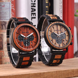 BOBO BIRD Gold Watch Men Luxury Brand Wooden Wristwatches Male Date Display Stop Watches