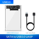 ORICO Transparent HDD Case SATA to USB 3.0 Hard Drive Case External 2.5 & 39 HDD Enclosure for HDD SSD Disk Case Box Support UASP