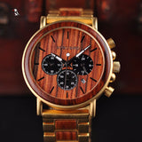 BOBO BIRD Gold Watch Men Luxury Brand Wooden Wristwatches Male Date Display Stop Watches