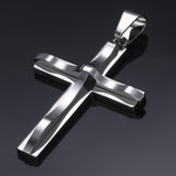 Cross Pendant Necklaces For Men Black Gold Color Silver Color Stainless Steel Charm Chain Male Hip Hop Jewelry