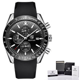 BENYAR Men's Watches Brand Luxury Silicone Strap Waterproof Sport Chronograph Watch Men Clock