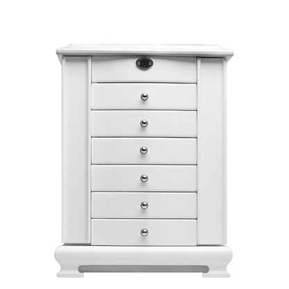 ROWLING Fashion Large Classic Wooden Storage Boxes Bins Luxury Jewelry Box Earring Bracelets Organizer 6 Drawers Mirror