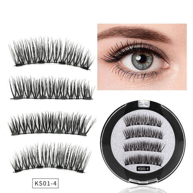 1 pair of 3/4/5 magnet eyelashes Quantum false eyelashes, reusable eyelashes, natural curling false eyelashes