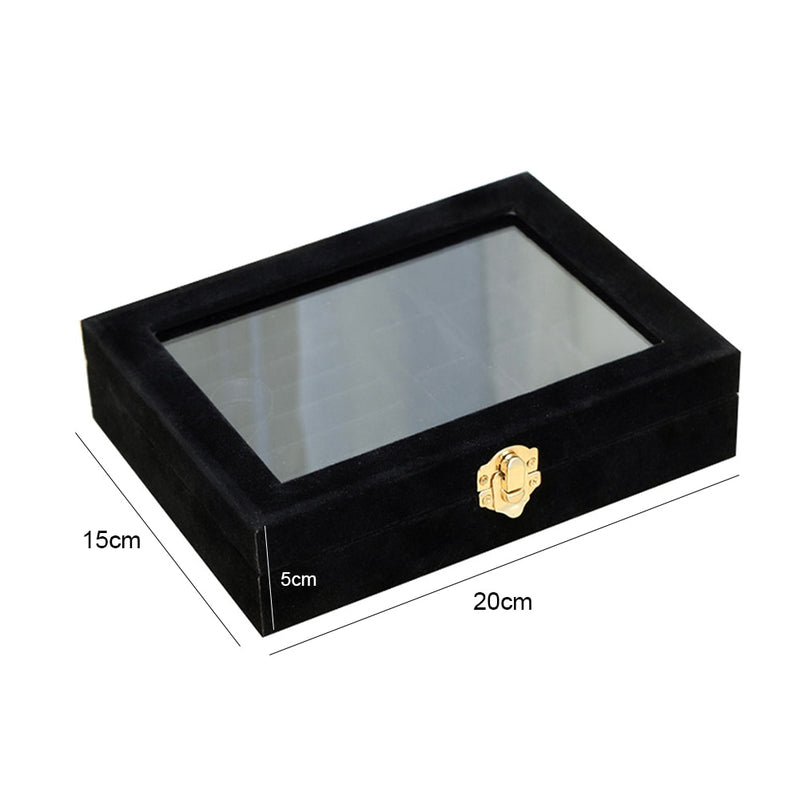 Velvet Wooden Earring Ring Holder Jewelry Box Rings  Tray Holder Jewelry Storage Box Jewelry Display Organizer Storage Boxes