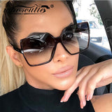 Vintage Oversized Square Sunglasses Women Luxury Big Frame Women Sun Glasses Black Fashion Gradient Female Glasses Shades S381