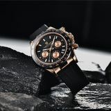 PAGANI DESIGN Top Brand New Rubber Strap Chronograph Watch Men Quartz Wristwatch Luxury Sapphire Glass Sports Watch