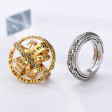 Astronomy Ball Rings Men Openable Rotate Sphere Cosmic Planet letter Ring Women Fashion Jewelry 7-12 Size