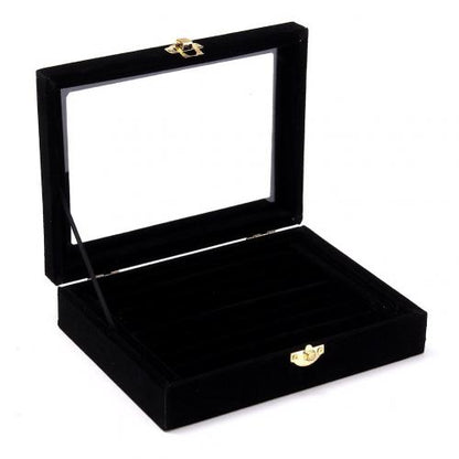 Velvet Wooden Earring Ring Holder Jewelry Box Rings  Tray Holder Jewelry Storage Box Jewelry Display Organizer Storage Boxes