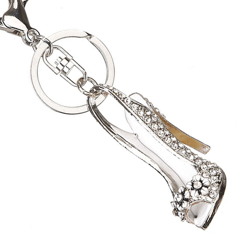 High Heel Shoe Keychain Rhinestone Crystal Purse Car Key Chain Bag Decorative Alloy Keyring