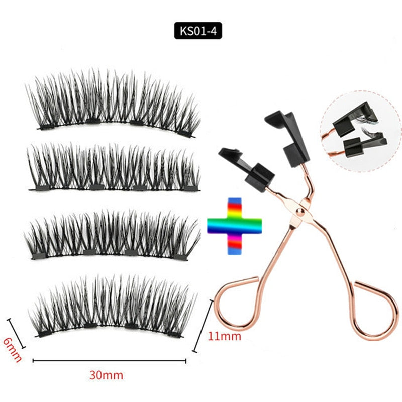 1 pair of 3/4/5 magnet eyelashes Quantum false eyelashes, reusable eyelashes, natural curling false eyelashes