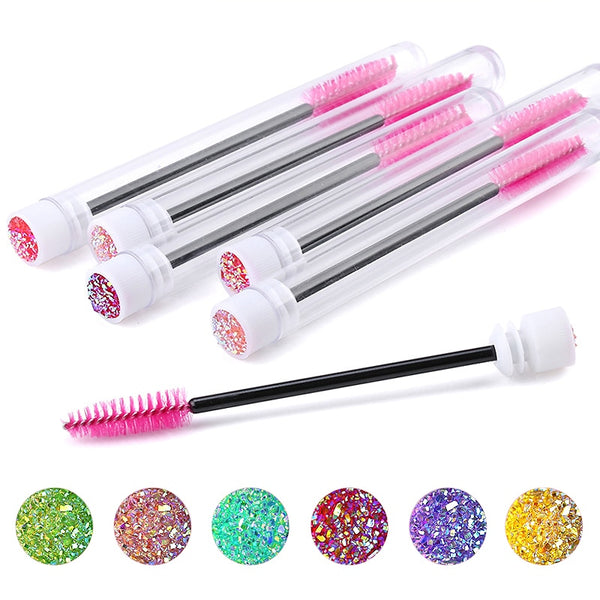 Eyelash Extender Disposable Eyebrow Brush Separate Tube Design Charming Diamond Bottom Mascara Stick Applicator