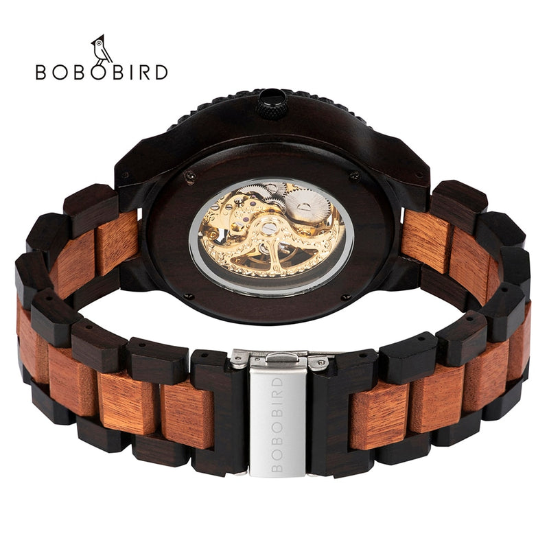 BOBO BIRD Men Watch Automatic Mechanical Wristwatches Multi-functional Wooden Watches Male Wood Watch Boxes