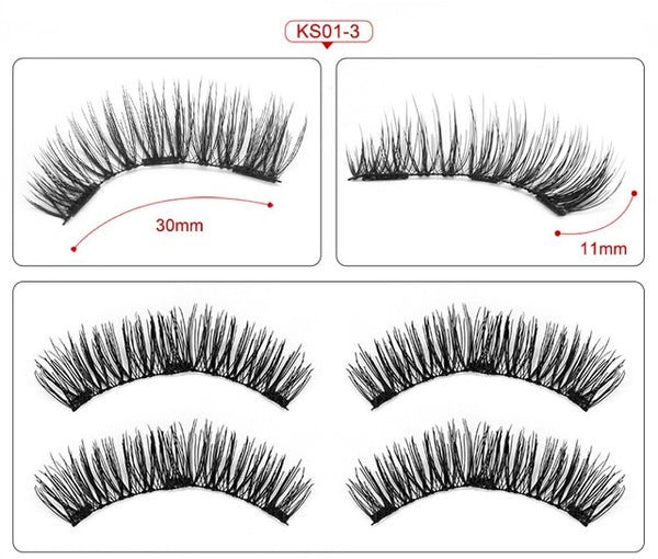 1 pair of 3/4/5 magnet eyelashes Quantum false eyelashes, reusable eyelashes, natural curling false eyelashes