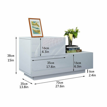 Multifunction RGB LED Nightstands Cabinet Storage Bedside Table Night Table Bedroom Nightstand Home Furniture for Night Lighting