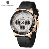 PAGANI DESIGN Top Brand New Rubber Strap Chronograph Watch Men Quartz Wristwatch Luxury Sapphire Glass Sports Watch